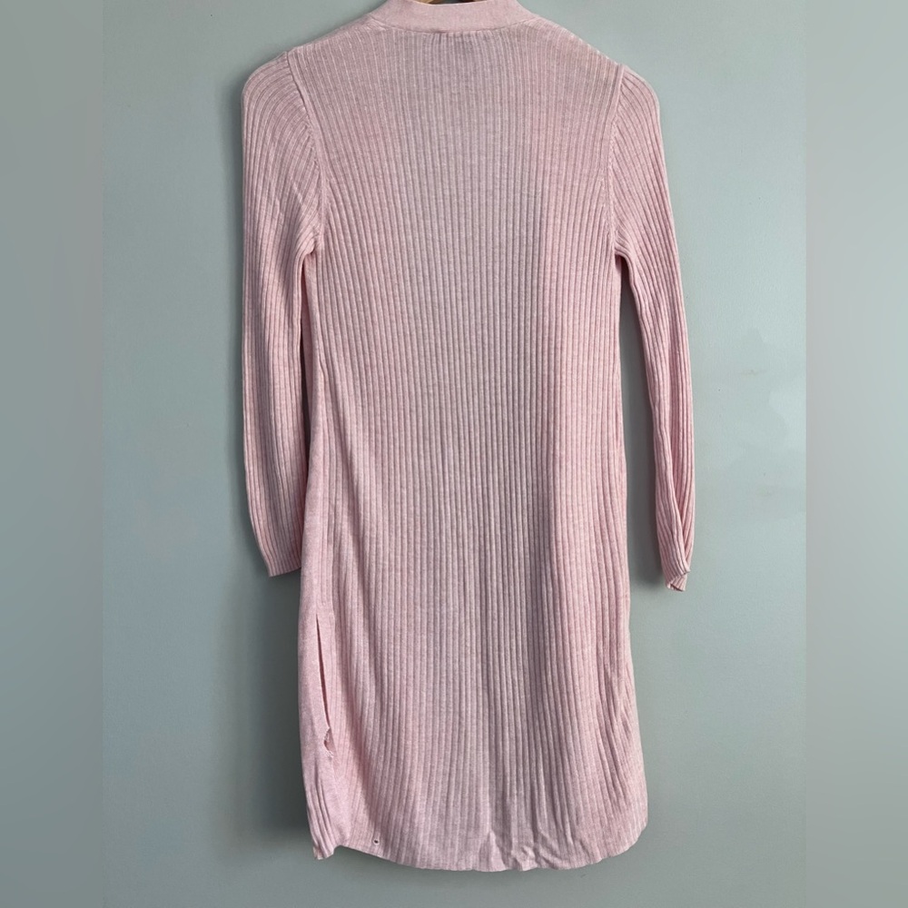 INC Pink Light Weight Open Front Long Sleeve Duster Style Cardigan Size XS - Picture 5 of 10